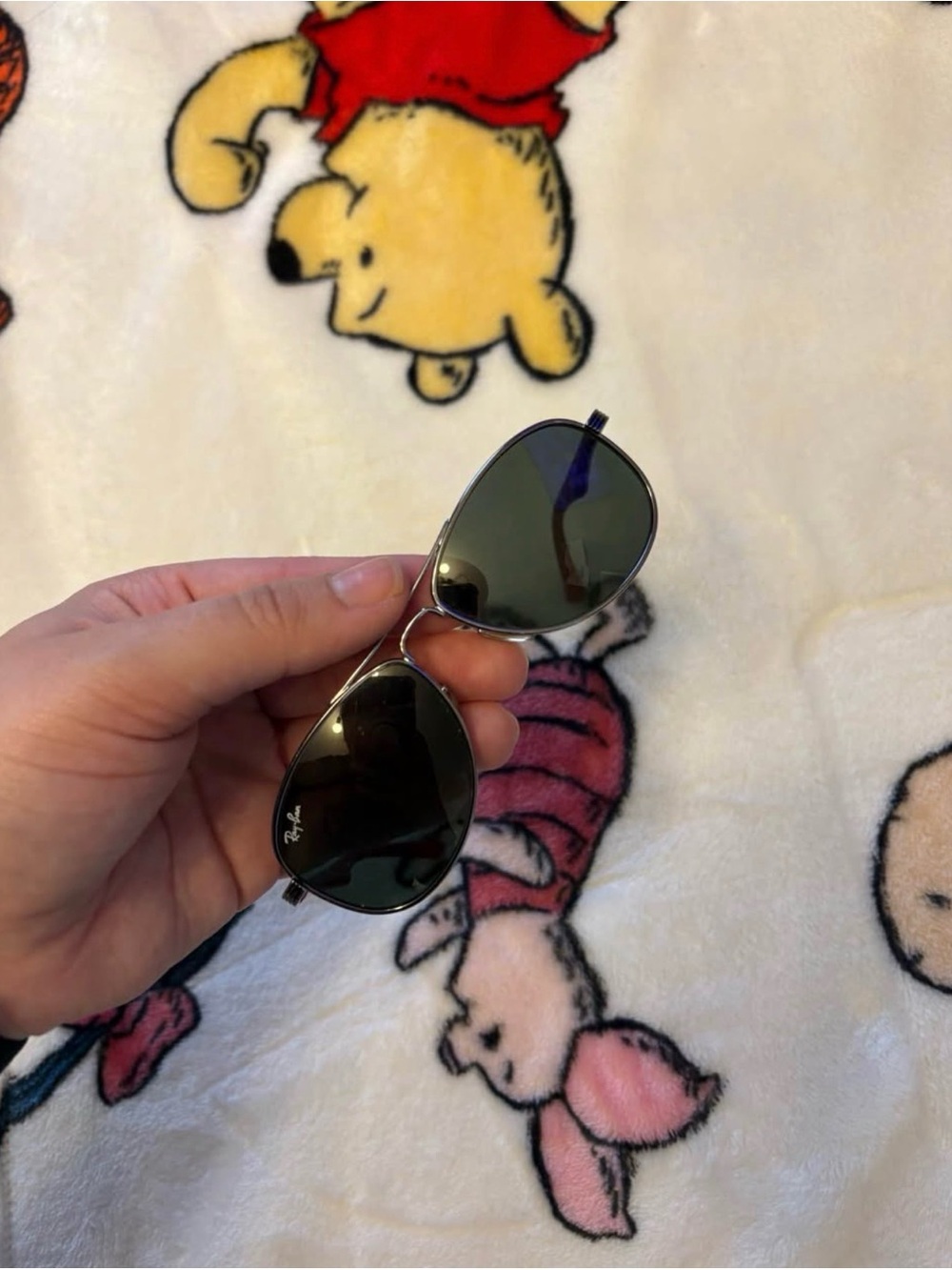 Ray-Ban Aviator Sunglasses Silver Frame with Green Lenses